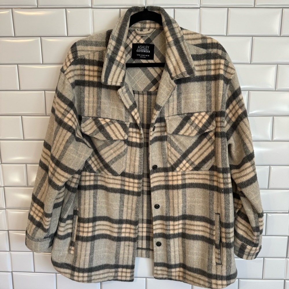 ASHLEY OUTERWEAR PATTERN SHACKET-WOMENS MEDIUM